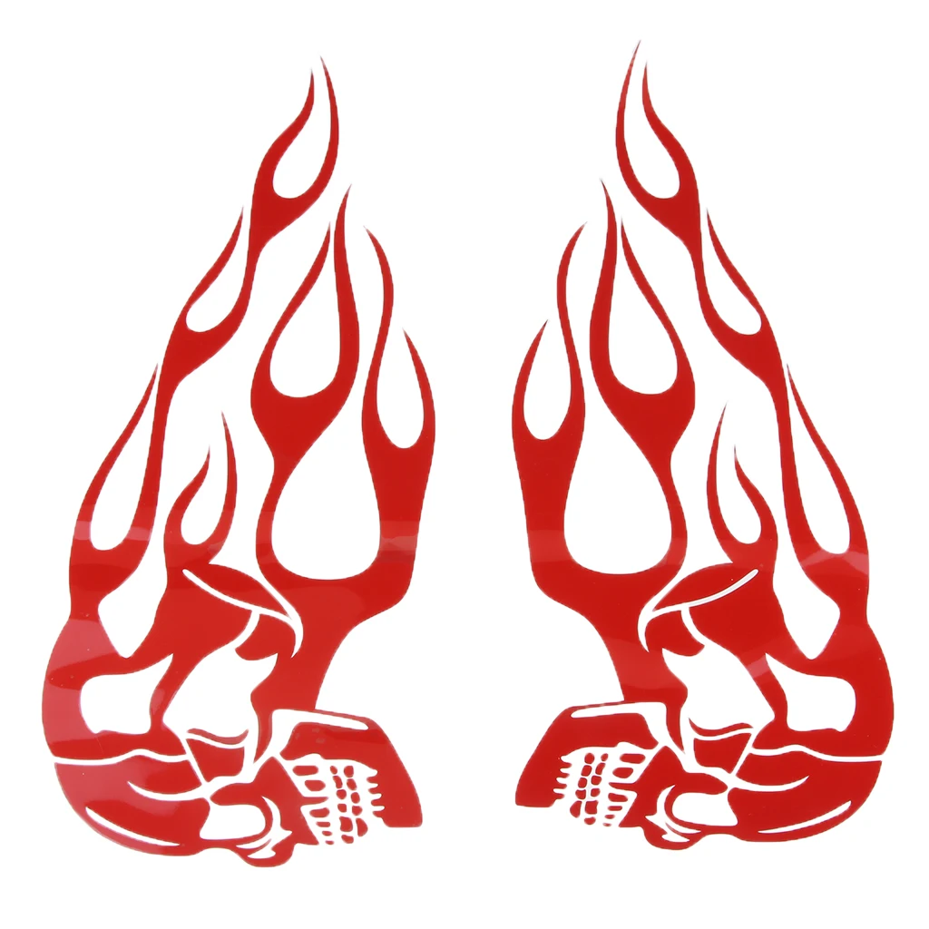 

Red Motorcycle Flame Skull Fuel Tank Decals Stickers Universal Motorcycle Gas Tank Sticker Flame Skull Decal Sticker