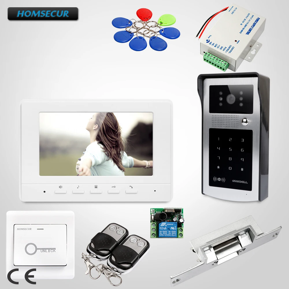 

HOMSECUR 7inch Video Door Phone Intercom System with IR Night Vision for Home Security XC004-S+XM707-W