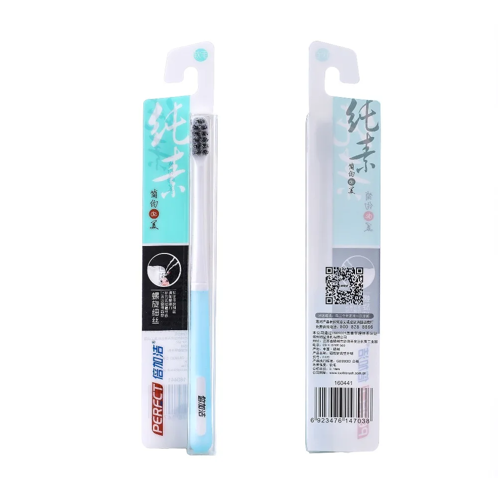 

High elastic potent spiral filaments fur Round head capitulum toothbrush Color random