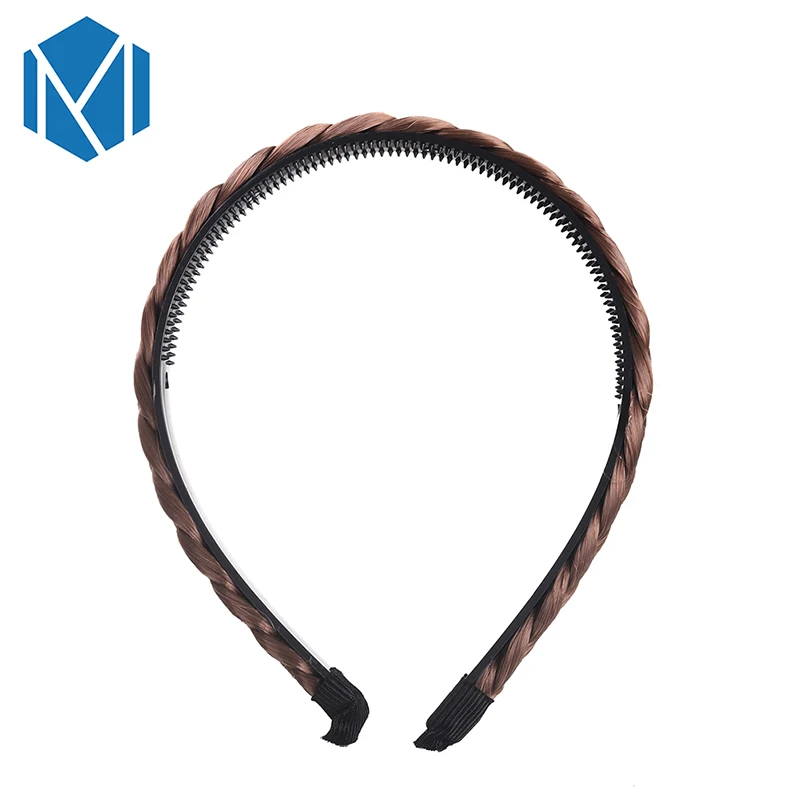 

M MISM 1PC Synthetic Hair Plaited Headband Wig Hair band Girls Women Braided Headwear scrunchy Hair Accessories Hair Hoop