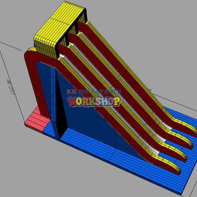 Large  Extended multi-channel  high inflatable water slide 1