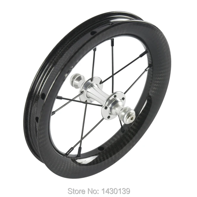 Flash Deal Newest 12" inch 25mm Slide car Push bike Scooter twill 3K full carbon fibre bicycle wheelset carbon clincher rims 12er Free ship 9