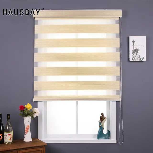 Us 27 99 Modern Half Blackout Zebra Blinds Double Layer Light Shading Window Roller Blinds For Living Room Bedroom Study Office Jr1004 In Blinds