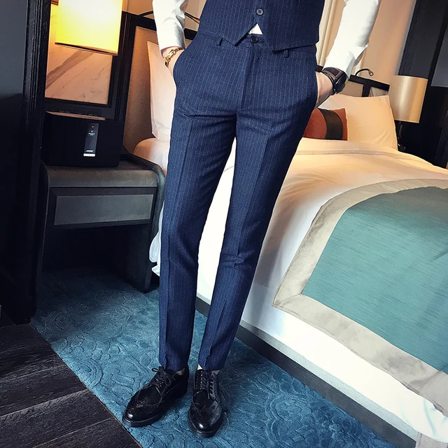 Buy Stripe Pants Mens Mens Trousers Formal Wedding