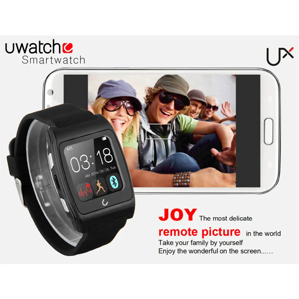 New ! Brand UX Bluetooth Smart Watch SmartWatch Anti-lost/Messages/Calls/Heart Rate/Remote Control/Pedometer for android and ios |