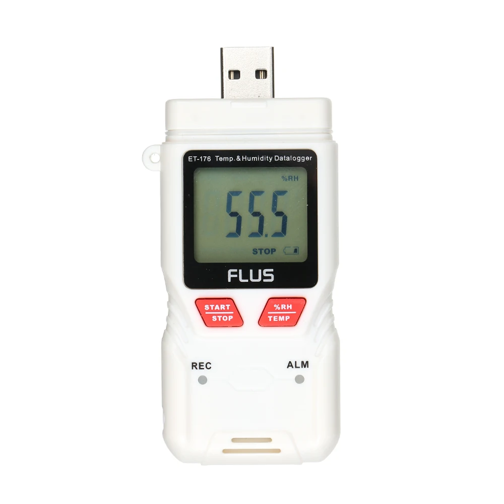 

FLUS USB Humidity Temperature Logger Recorder with LCD Screen High-Accuracy Thermometer Hygrometer Guage