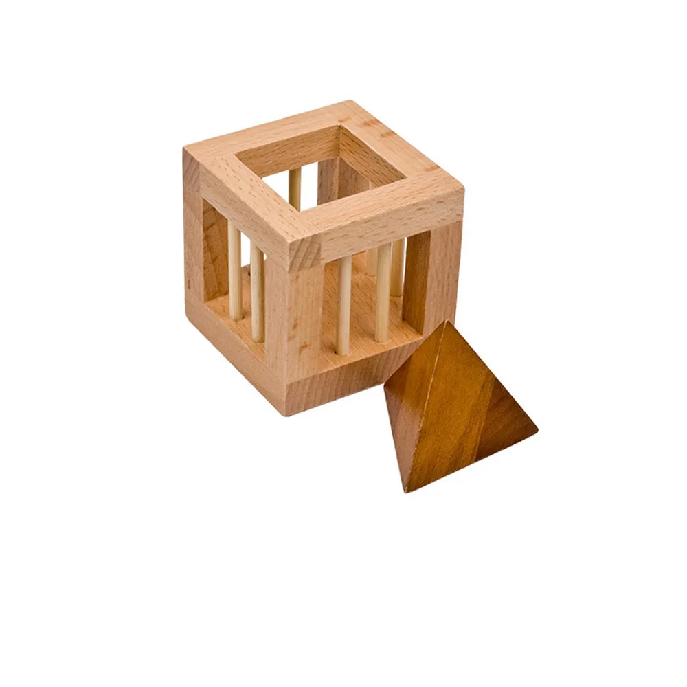 

2019 creative perfect 3D Wooden Toys IQ Brain Teaser Adults Educational Kids Puzzles Intelligence Game montessori toy 7.9