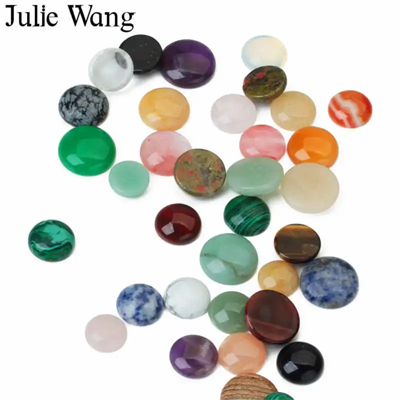 Julie Wang 10 шт 4-20 мм камень Кабошон мужские-сделанные случайным образом смешанные