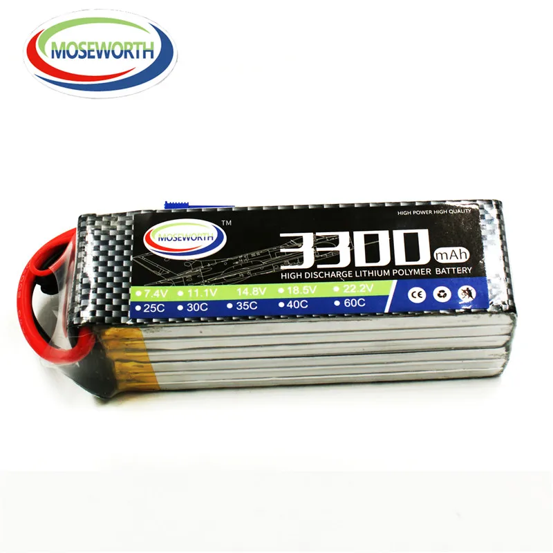 

MOSEWORTH RC Airplane lipo battery 22.2v 3300mAh 30C For rc quadcopter drone batteria cell free shipping