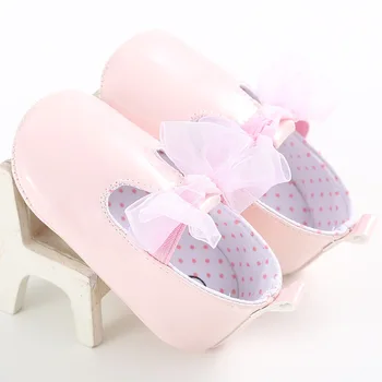 

Baby girl princess PU ribbon bow fashion baby soft shoes