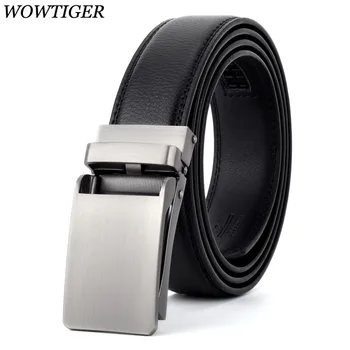 

WOWTIGER NEW men's belt Designer Luxury Cowhide leather 3.0cm waist strap male automatic buckle belts for men ceinture homme