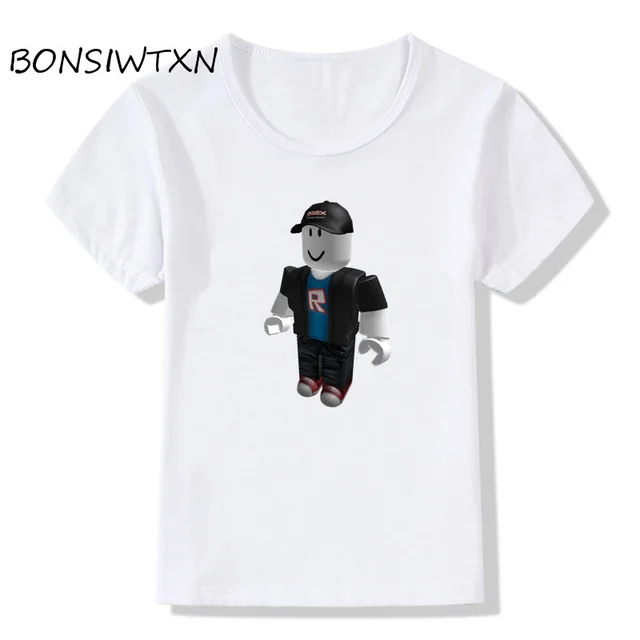 Bonsiwtxn Soft Baby Girl Roblox Print Girl T Shirt O Neck Tops