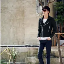 Персонализированные Куртки из искусственной кожи, мульти молния, большие лацканы, мужские тонкие короткие куртки и пальто из искусственной кожи, M-XXL#49212