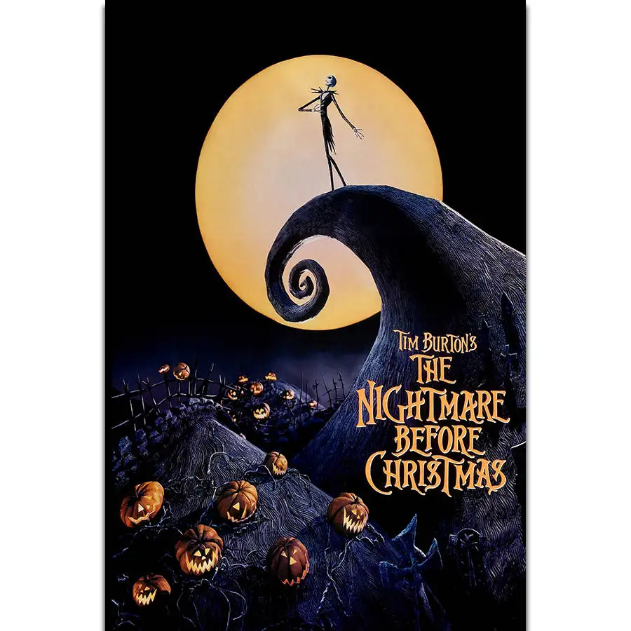 

S2020 The Nightmare Before Christmas Jack Skellington Cartoon Wall Art Painting Print On Silk Canvas Poster Home Decoration