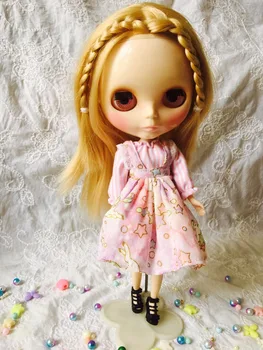 

free shipping lace trojan horse dresses for 1/6 Blyth,azone,BJD,candy color princess wind skirt,button collars,Christmas Gifts