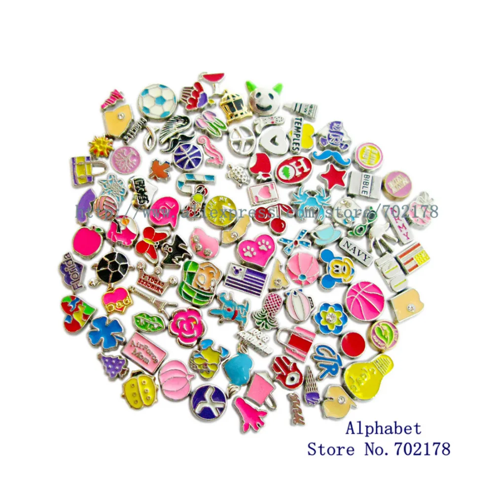 

lowest price ! 1000pcs mix color mix style zinc alloy DIY Floating Locket memory charms fit for locket