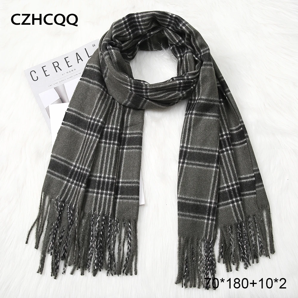 

Winter Cashmere Women Men Scarf Unisex Foulard Plaid Male Scarves Luxury Hombre Fashion Casual Men Scarf Women For Ladies 2019