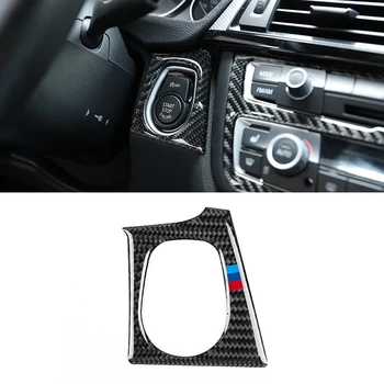 

For BMW 3 4 Series F30 F32 2013 2014 2015 2016 2017 2018 Carbon Fiber Car Interior Start Stop Engine Frame Cover Trim