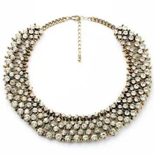 2016 de moda collar de cristal declaración de big chunky collares de la vendimia personalizada choker collares para mujer de marca de joyería