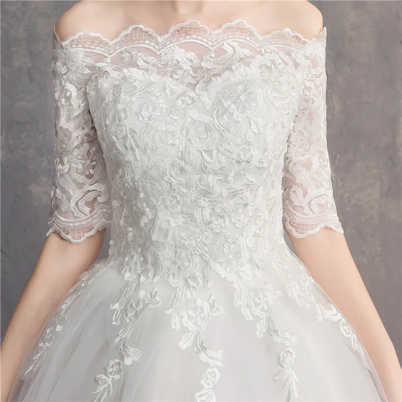 EZKUNTZA Half Sleeve Vintage Wedding Dresses 2022 Off Should Embroidery Vestidos De Noivas Plus Size Bridal Ball Gowns dresses for wedding
