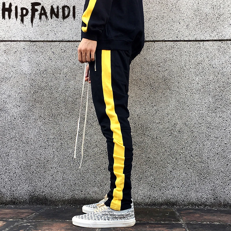 Koop HIPFANDI 2018 Mens Rits En Anke Zip Track Broek lange Dawstring Joggingbroek Angst God Side Gestreepte Retro Broek Man