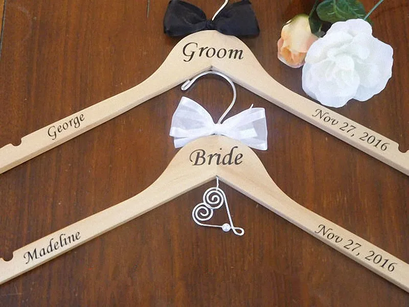 Free shipping Personalized bride bridesmaid groom wedding hanger with