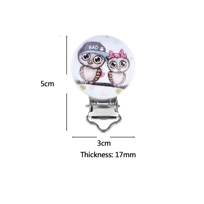 5 шт., Разноцветные детские соски-пустышки, белые милые деревянные зажимы с изображением животных для детей, 50*30 мм