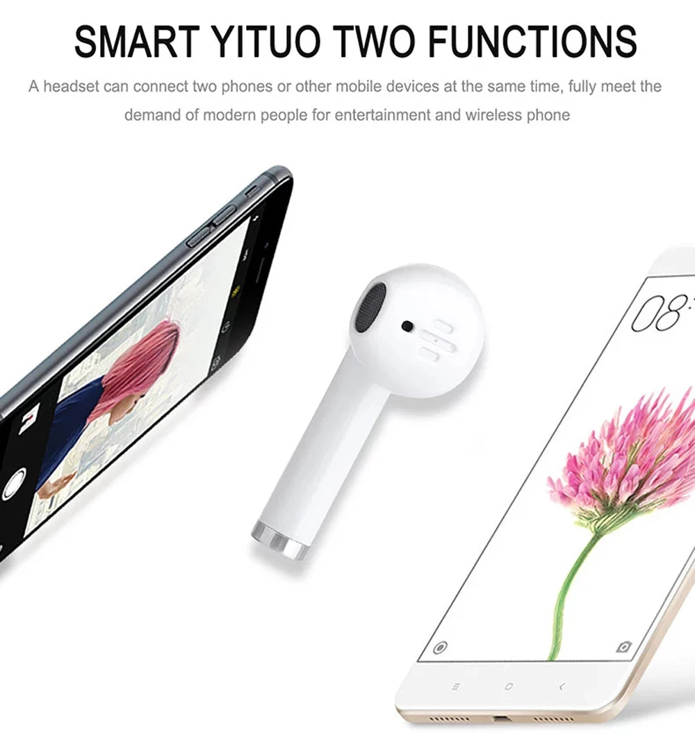 Mini TWS I8 Bluetooth Earphone Twins Wireless Earbuds With Mic Headset For Samsung Galaxy S8 Xiaomi iPhone 8 7 X Huawei Meizu LG (9)