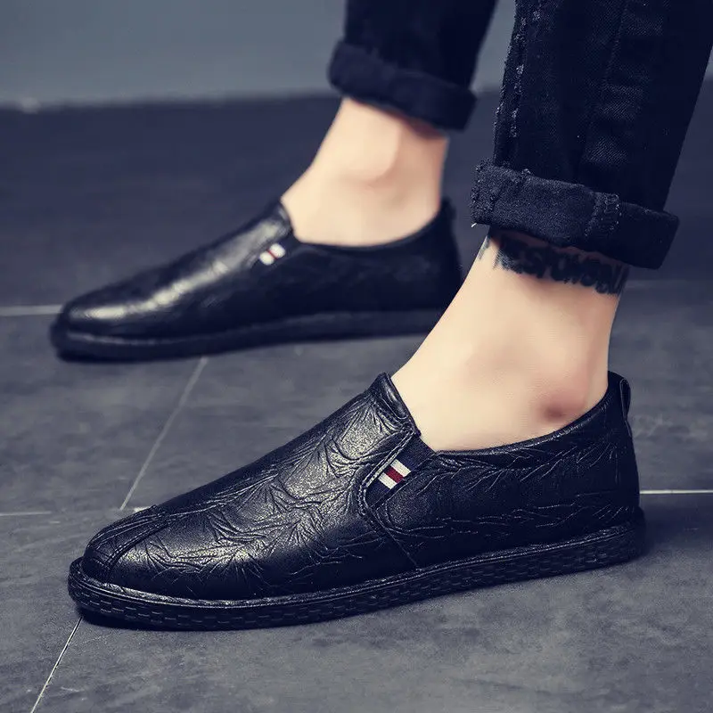 

YOUBROER Summer Male Bean Small Leather Shoes Recreational Shoe Tide Joker Restore Ancient Ways Male Leather Shoes