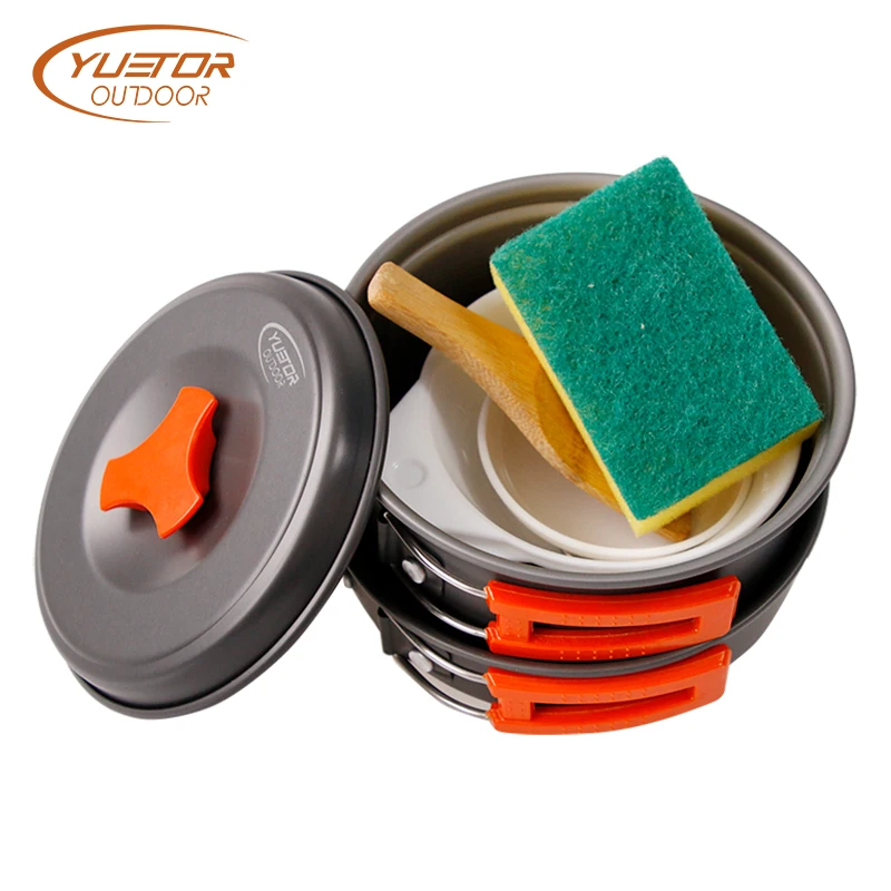 YUETOR al aire libre 1-2 personas de utensilios de cocina de aleación de aluminio de Camping vajilla olla Pan cocina para hacer senderismo Picnic barbacoa YUETOR al aire libre 1-2 personas de utensilios de cocina de aleación de aluminio de Camping vajilla olla Pan cocina para hacer senderismo Picnic barbacoa