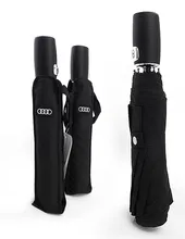 Haute qualité bussiness Audi véritable poignée en cuir marque soleil pluie Parapluie 3 Fois Anti UV Français royal Parapluies Pour/8 K/106 CM