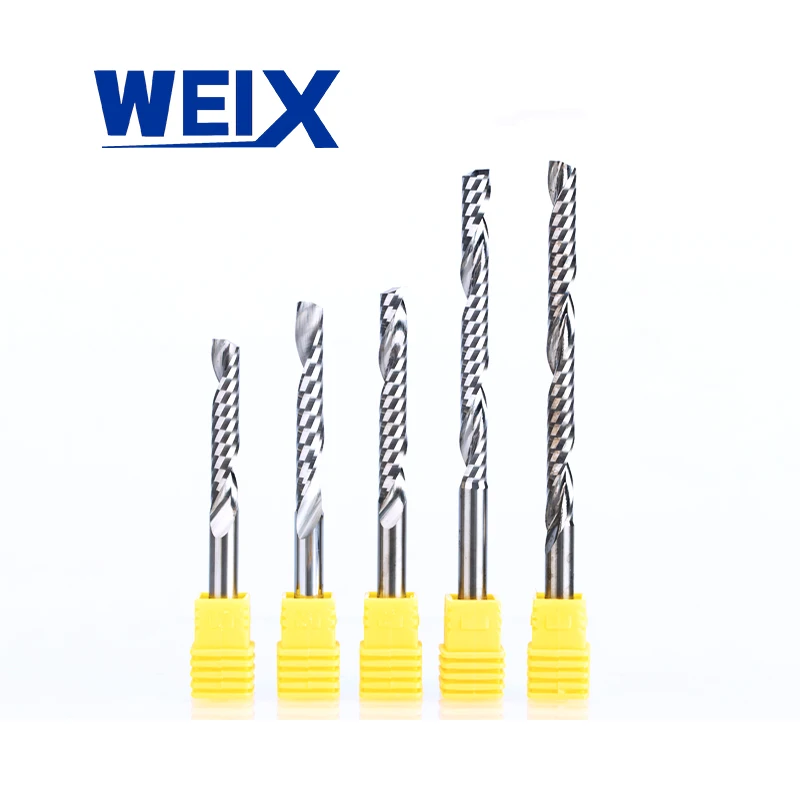 

UCHEER 1pc 3.175mm single flute end mill for wood processing CNC Cutters Carbide Tools Milling Cutter for MDF Plywood