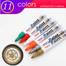 Marqueur coloré blanc étanche et durable pour peinture sur pneus, bande de roulement, tissu en caoutchouc