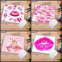 Mairuige сексуальный розовый поцелуй по всему топ продаж резиновая скорость игровой коврик для мыши Прекрасный Коврик для стола Размер для 18x22 см 20x25 см 25x29 см