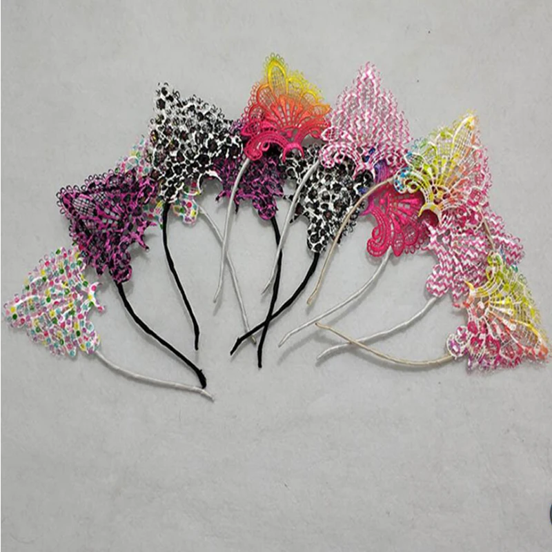 LED Headband Luminous Lace Cat Ears Hair Light  LED Light Up Toys Gift for New Year Headwear Christmas Glow Party Supplies  (7)
