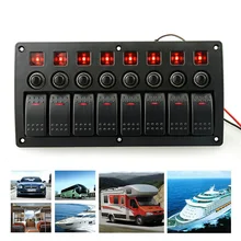 Plastic Panel Switch with Red Single Bar Switch Combination Panel with PCB and Overload Protector for Yacht Ship RV maintenance switch for automatic gas extinguisher panel work with fire fighting panel