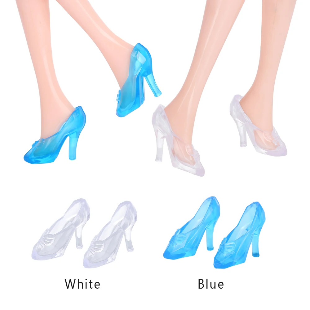 

10 Pairs Imitation Fairy Tale Crystal Shoes For Doll Fashion Princess Doll Shoes Heels Sandals For Barbie Doll Baby Toy