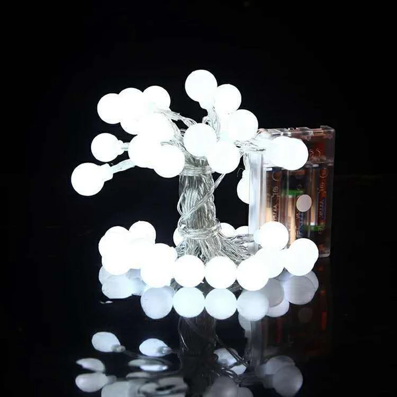 

New 1m 2m 20m Fairy Garland LED Ball String Lights Waterproof For Christmas Tree Wedding Home Indoor Decoration Battery Powered