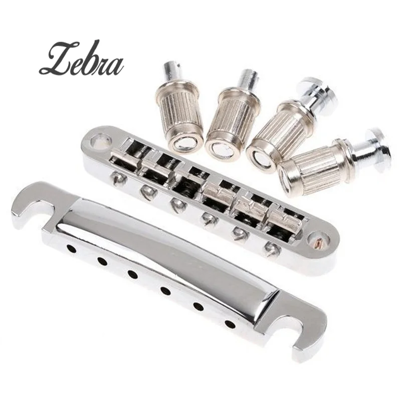 

Guitar Bridge Locking Roller Tune-O-Matic TOM Bridge And Tailpiece Chrome Set For LP Electric Guitar Replacement Accessories