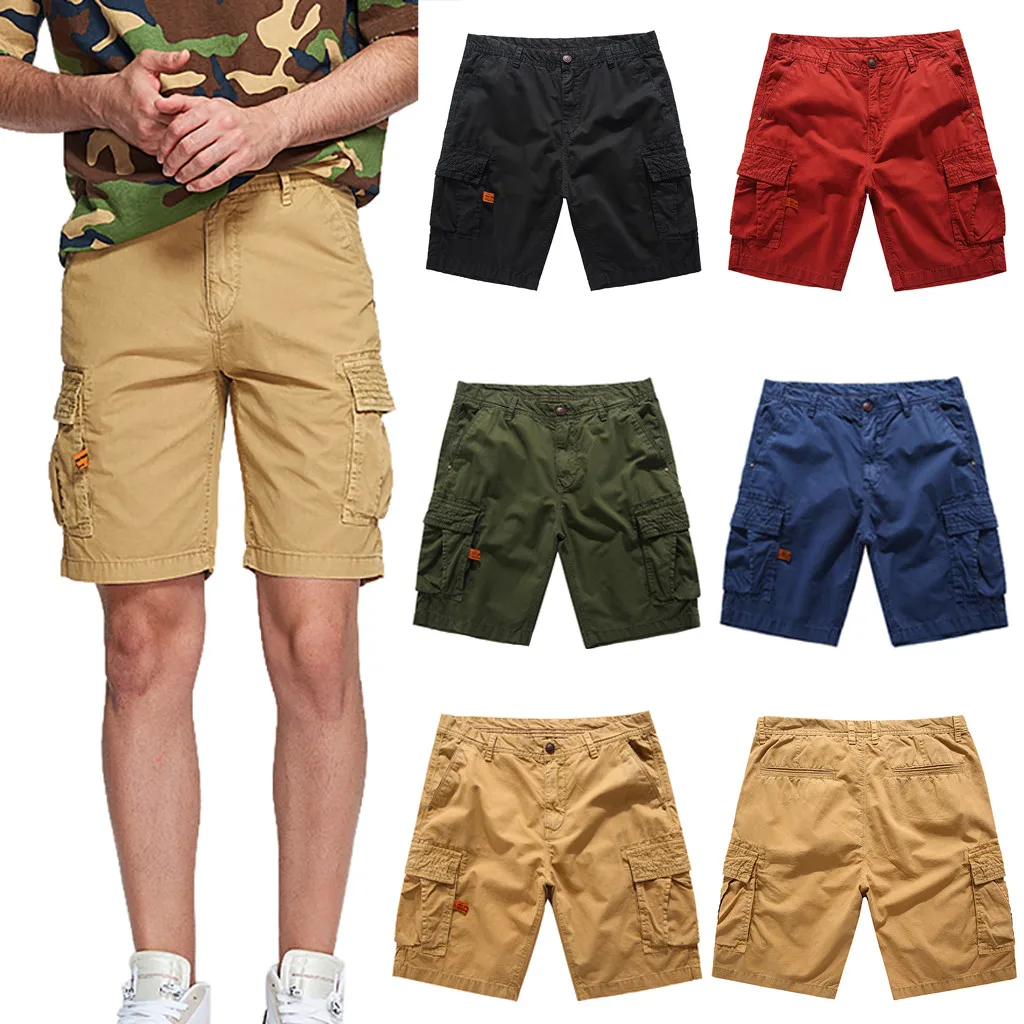 Новые мужские шорты Горячая Распродажа повседневные пляжные шорты модные мужские армейские брюки много карманов повседневные брюки и брюки карго все размеры