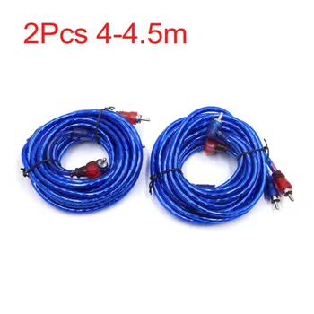 

UXCELL 2Pcs 4-4.5m 2 RCA Male to Male Car Stereo Audio System Extension Cable Cord Blue