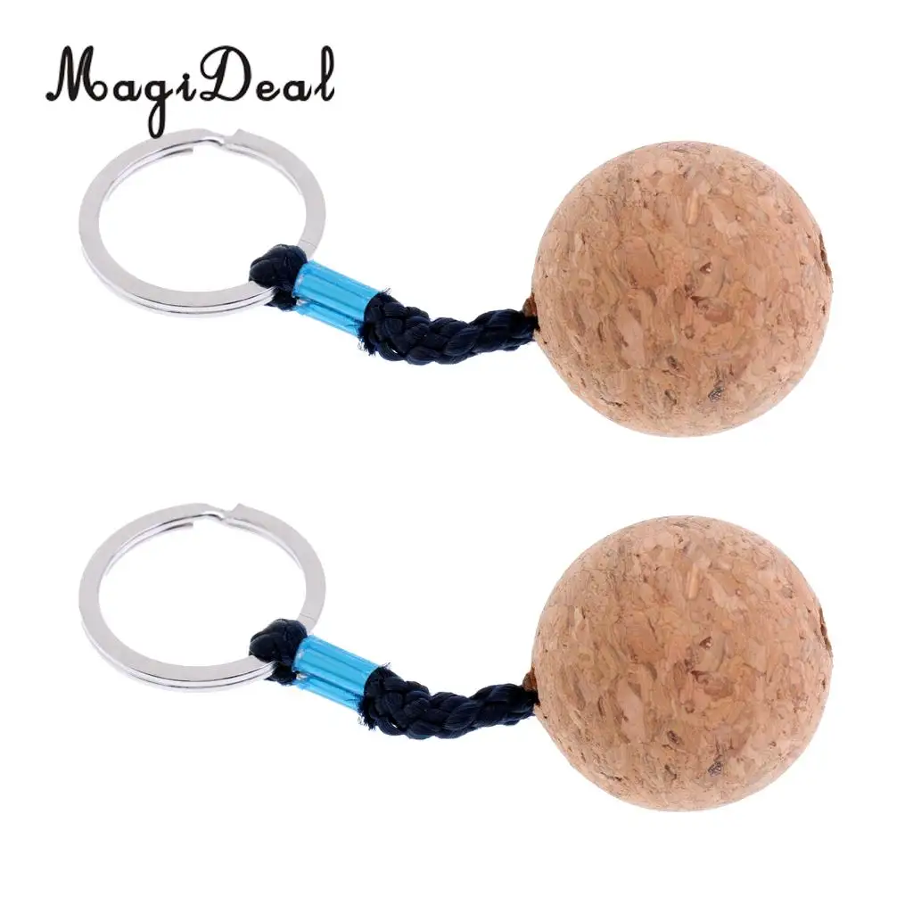 2Pcs Ultralight 3.5cm Floating Cork Keyring Key Chain Water Buoyant Key Ring Marine Sailing Boat Float Replacement Accessories