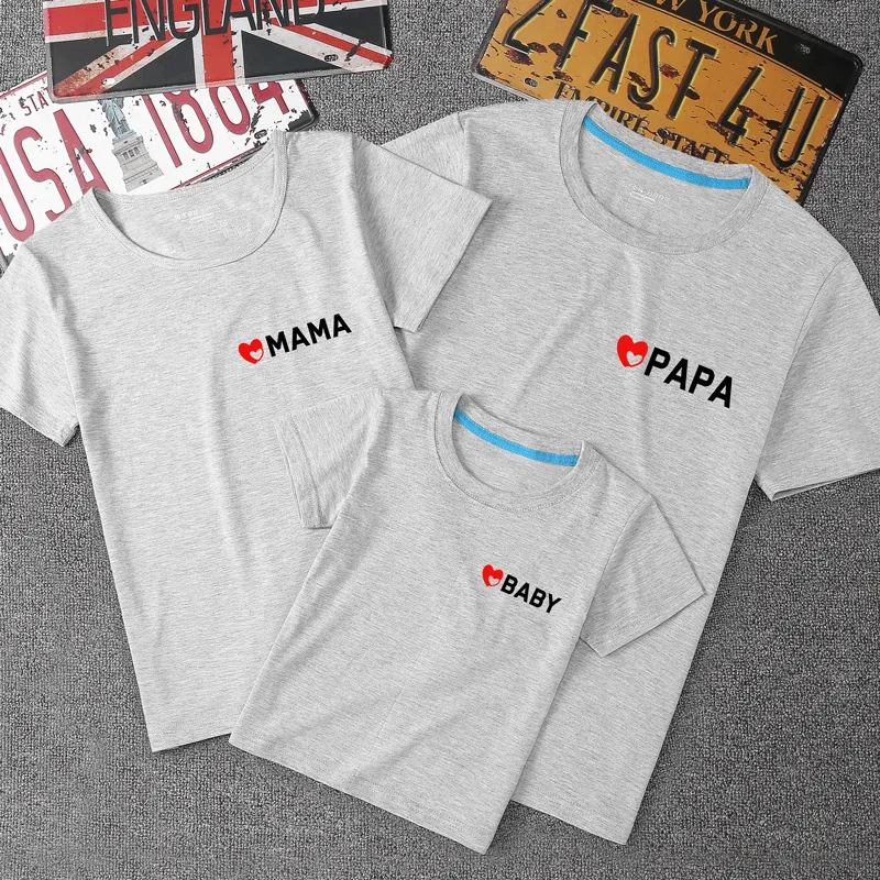 Футболки подходящая друг к другу одежда надпись &quotмама&quot Папа Детские Семья