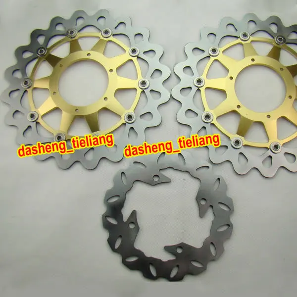 320mm Motorcycle Front Rear Brake Disc Rotors Set For Honda 2006 2007 CBR1000RR & 2000-2004 VTR1000 RC51 SP1 1 set motorcycle front