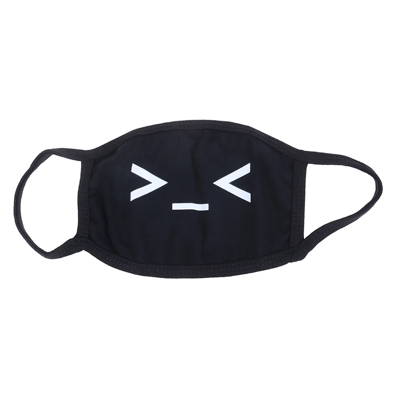1 шт., черная Милая маска для рта в стиле аниме, противопылевые маски, унисекс, маска для лица, сохраняющая тепло, хлопковая маска для лица