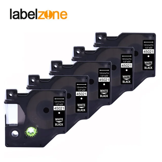 Best Price 5pcs 12mm 45021 white on black compatible dymo D1 12mm label printer 45021 laminated label tapes for LabelManager 160 printer Best Price 5pcs 12mm 45021 white on black compatible dymo D1 12mm label printer 45021 laminated label tapes for LabelManager 160 printer