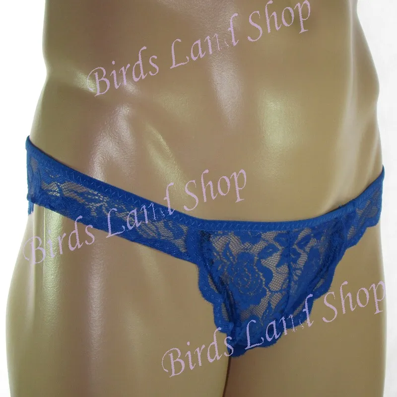 Mens Lace Sexy Underwear G2929 Rose Flower Lace Low Rise pouch Tanga Royal 2