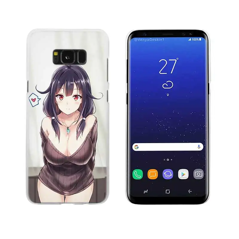 Сексуальный аниме kawaii Girl Прозрачный Note 10 9 pro Жесткий чехол для samsung Galaxy S4 S5 S6 S7 S8 S9 Plus Edge Mini s10 lite - Цвет: 10