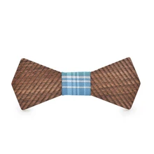 Мода для взрослых полосатый галстук-бабочка Для мужчин и Для женщин Свадебная вечеринка ручной работы черный из орехового дерева галстук-бабочка в стиле кэжуал и даже свадьбы