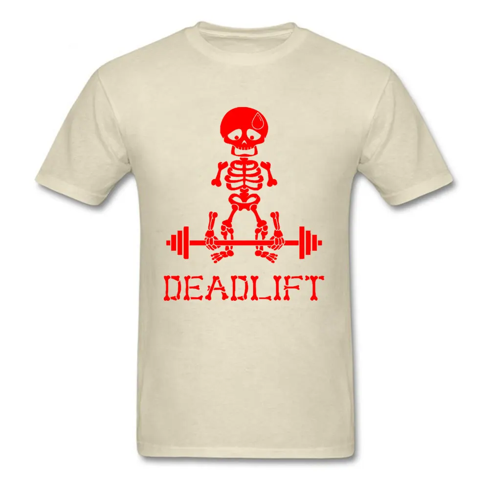 الكلاسيكية Deadlift الهيكل العظمي الوزن رافع الأحمر الجمجمة بارد T قميص رجل قوي رجل الاثقال اللمس عظام مضحك التي شيرت رجالي